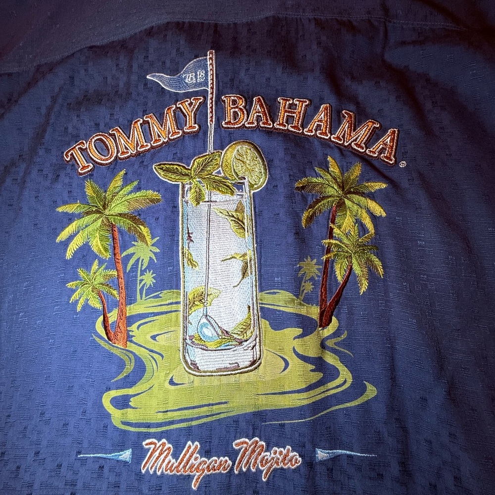 Tommy Bahama Navy Tropical Graphic Shirt